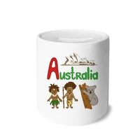 australia national symbol landmark pattern money box saving banks ceramic coin case kids adults