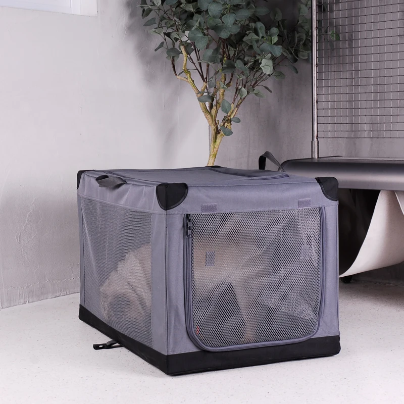 Складной Мягкий клетчатый вольер M4Pet для собак и кошек переносной дышащий