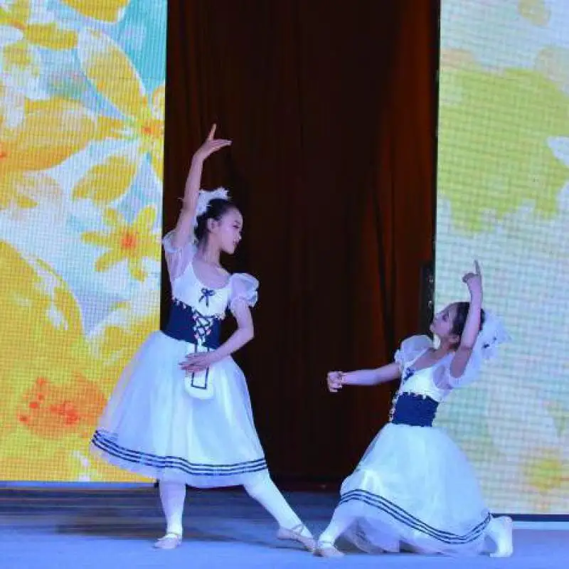 Балетный костюм Жизель с коротким пышным рукавом для взрослых и женщин Длинная