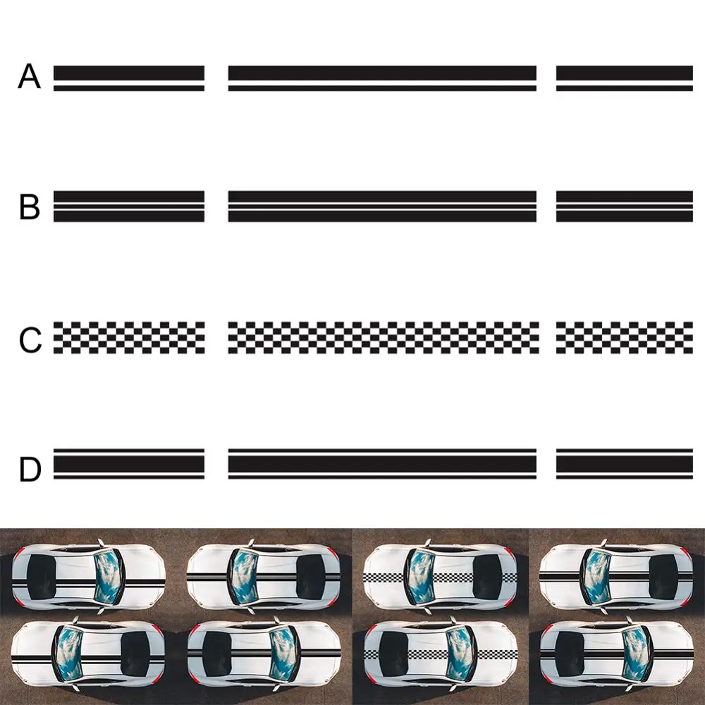 

3PCS Long Stripe Car Stickers Auto Stylish Decals Vinyl Car Racing Sports Stickers Auto Decoration Accessories Decals Dropship