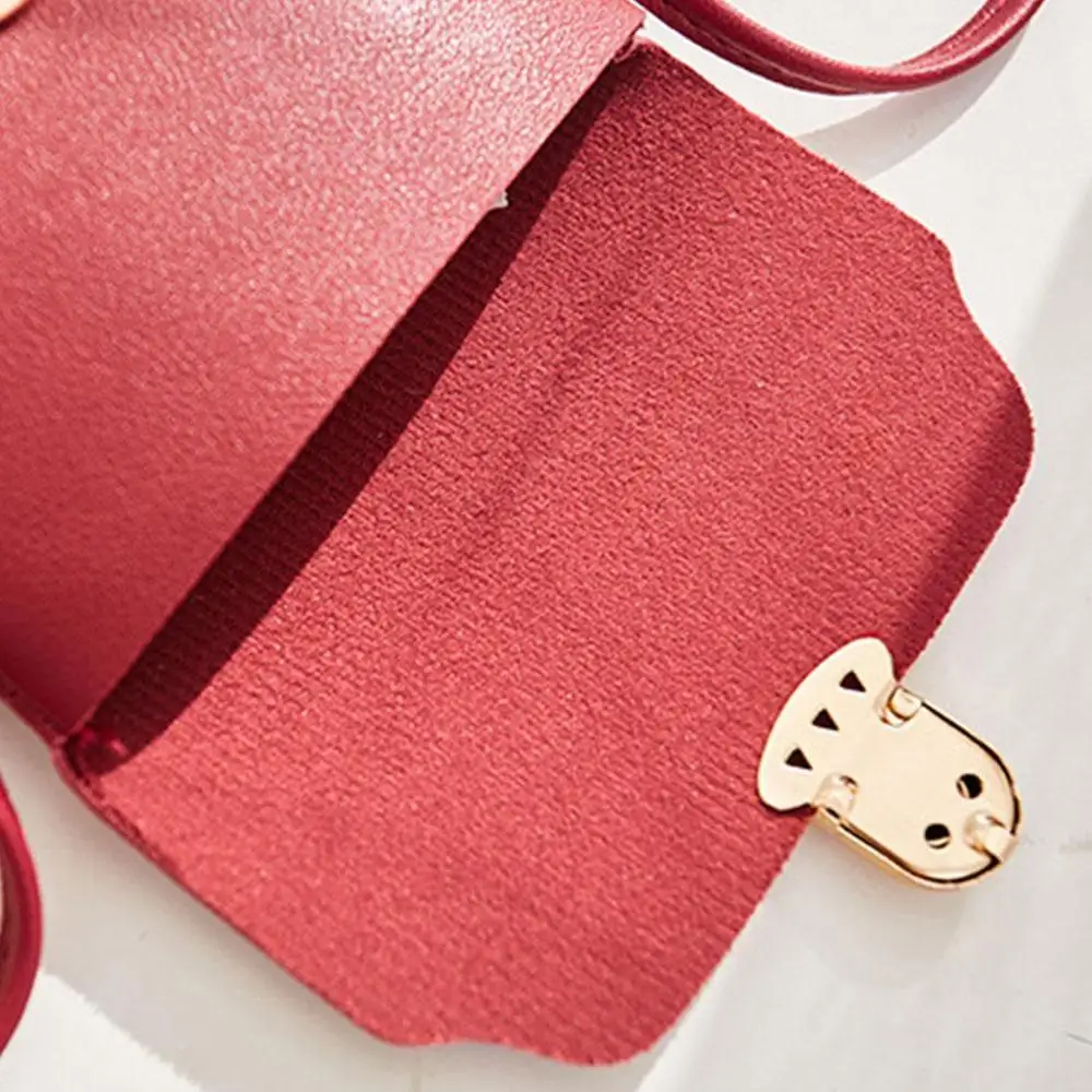 1 шт. сплошной цвет ретро женский кошелек кожаный для монет сотовый телефон мини