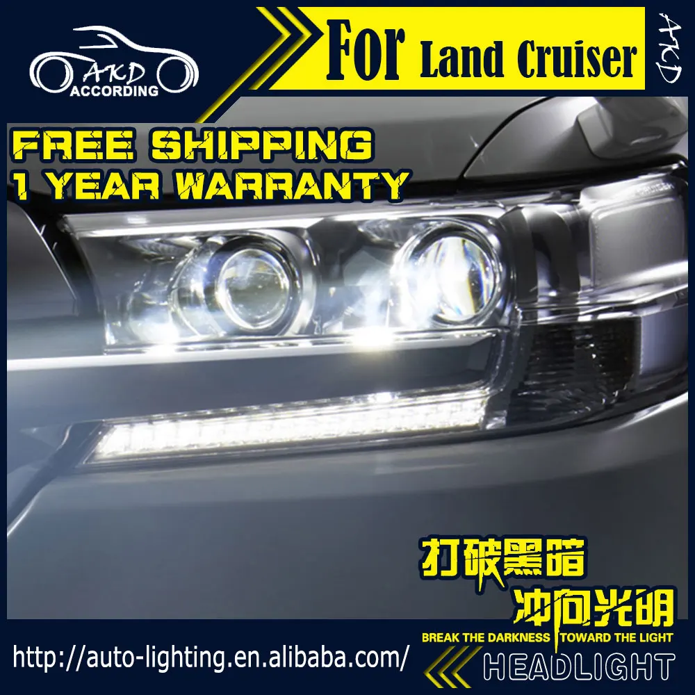 

AKD автостайлинг фары для Toyota Land Cruiser светодиодные фары 2015 LC200 DRL Передняя лампа светодиодный проектор автомобильные аксессуары