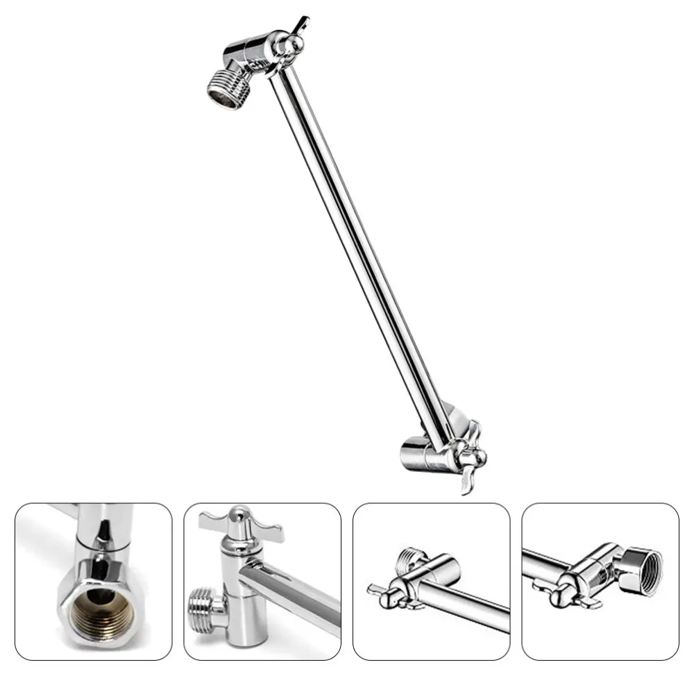 

Home Bathroom Fitting Mount Base Shower Arm Adjustable Extended Shower Arm