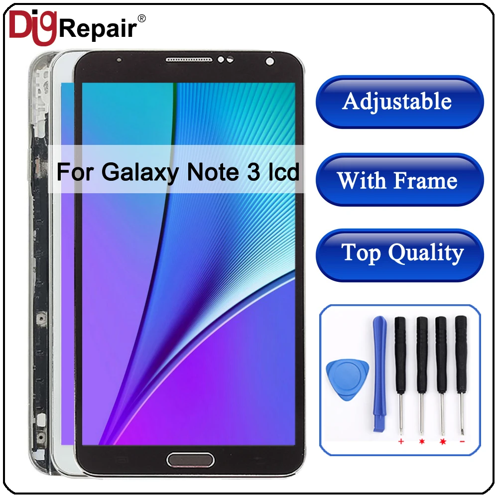 N9005 ЖК-дисплей для samsung Galaxy Note 3, сенсорный экран, дигитайзер, рамка, кнопка домой, запчасти, N9005 дисплей для samsung note 3, ЖК-дисплей