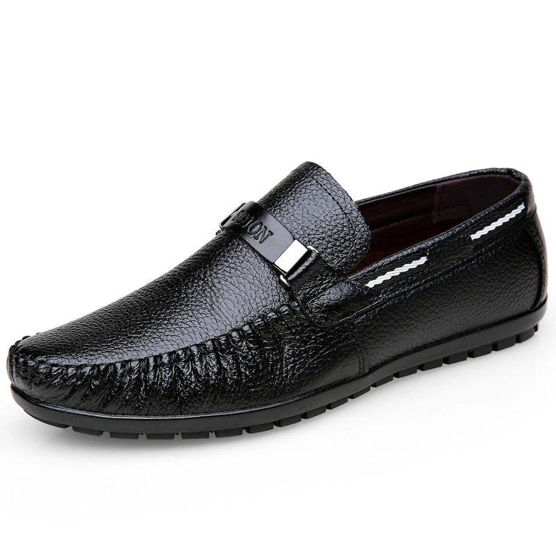 

Fashion Driving Shoes Loafers Men Leather Shoes Genuine Leather Spring Summer Luxury 2019 Casual Breathable Business Peas Shoes