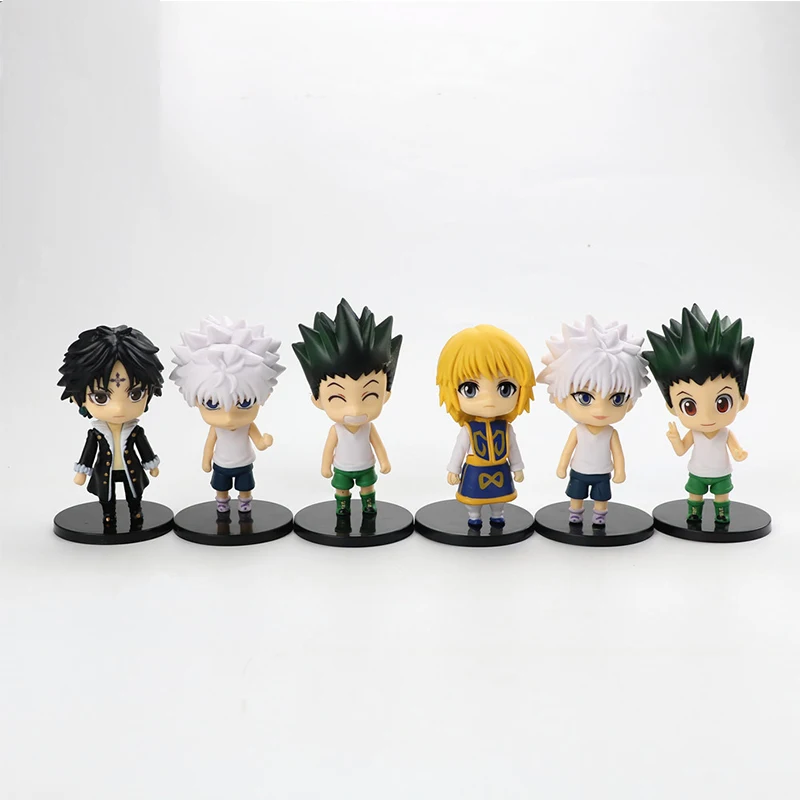 6 шт./компл. Hunter X Аниме Фигурки игрушки Гон фрекс Killua Zoldyck Kurapika фигурки модели