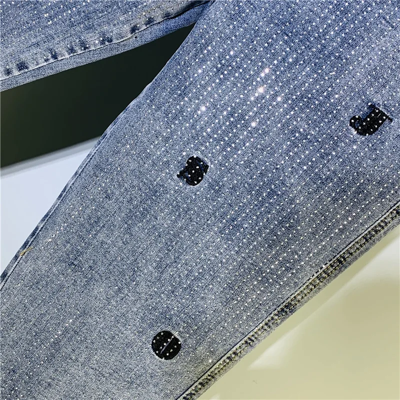 

Plus size Jeans Women 2021 New Fashion Embroidery Hot Drilling Harlan Pants High waist Loose Casual Jeans Trousers Tide