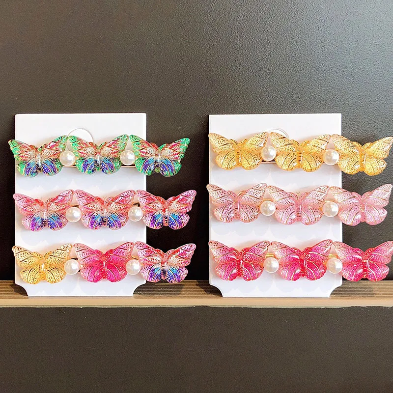 

Korean Fashion Girls Beautiful Colorful Simulation Butterfly Hair Clips Sweet Hair Ornament Headband Hairpins Hair Accessories