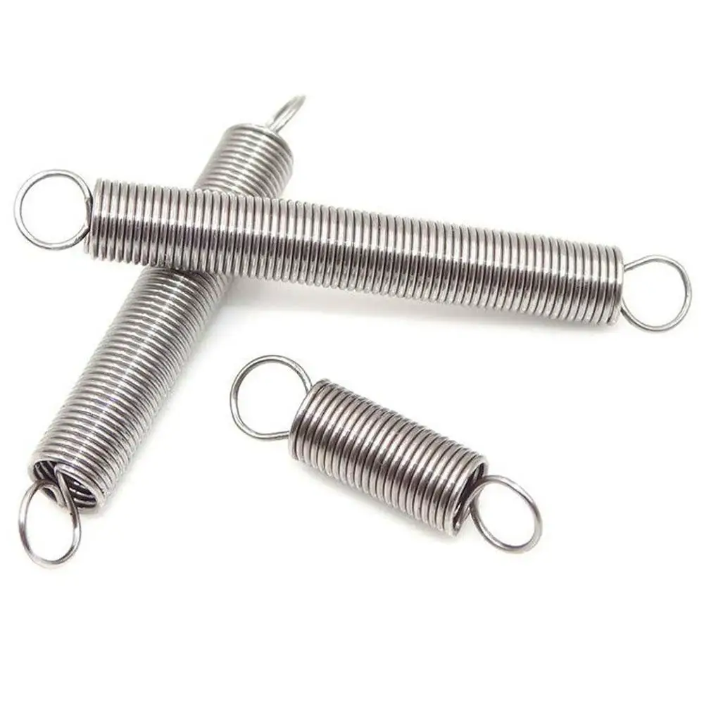 

10Pcs 304 Stainless Steel Dual Hook Small Tension Spring Hardware Accessories Wire Dia 0.8mm Outer Dia 6-10mm Length 15-50mm