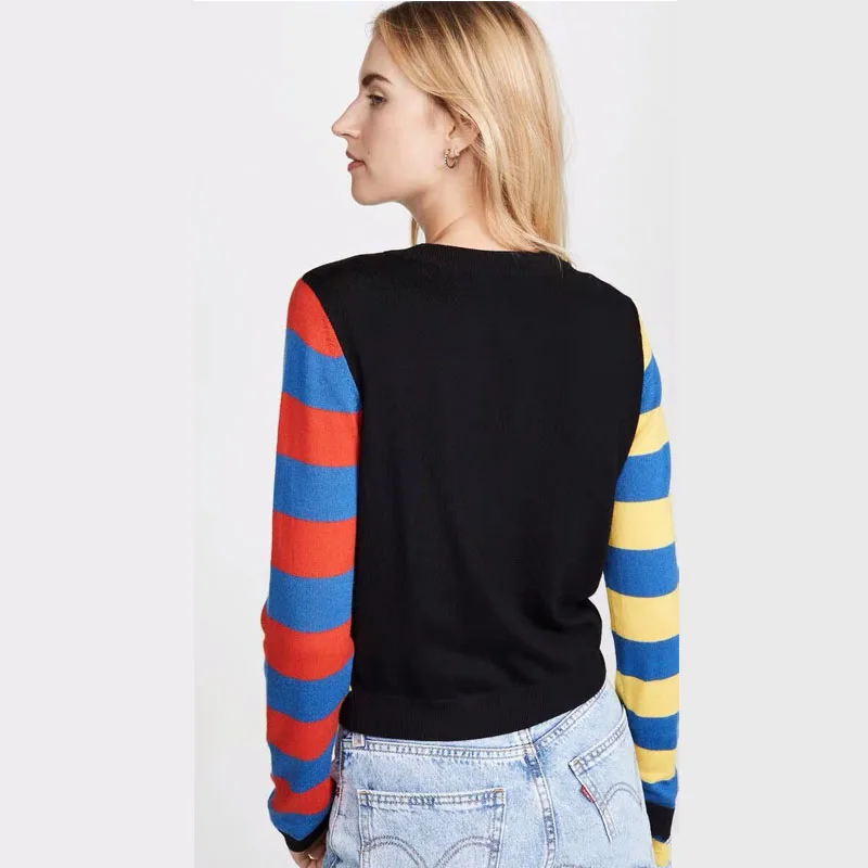 Женский трикотажный свитер с вышивкой теплый Повседневный пуловер блестками