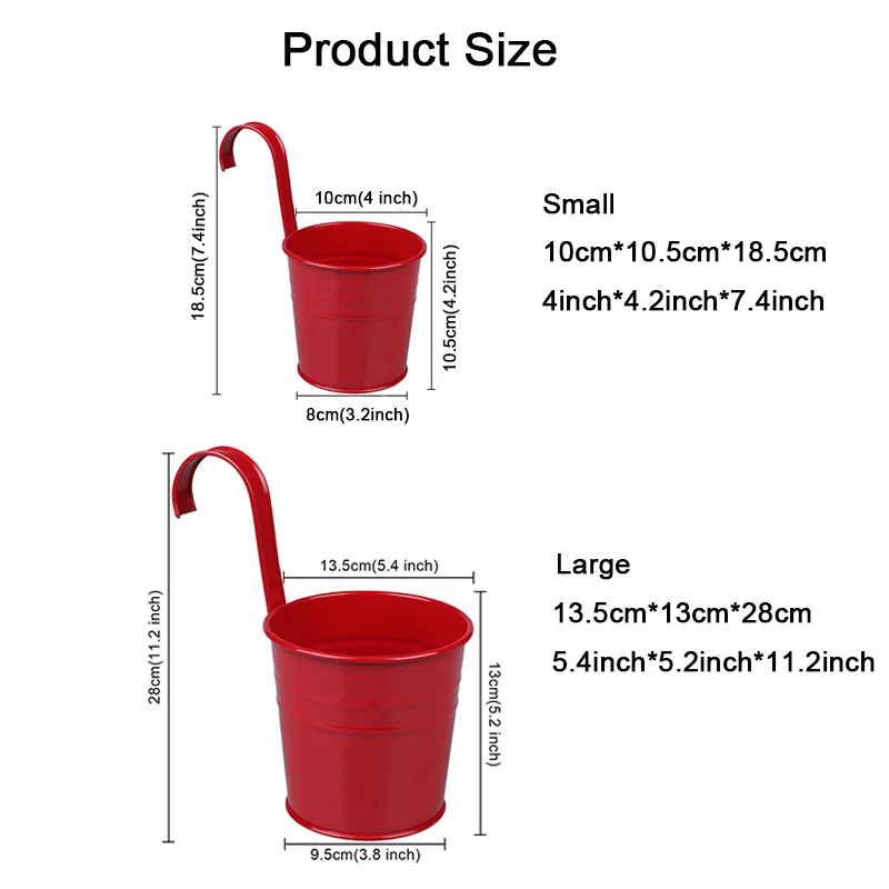 10 шт. многоцветные железные подвесные цветочные горшки забор для растений