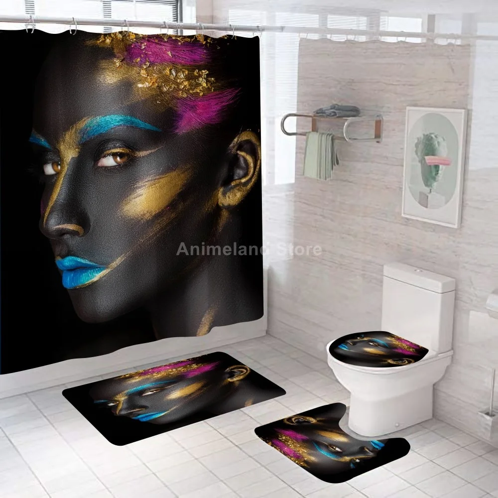 Африканская красавица Girls занавеска для душа ванной комнаты наборы коврик