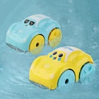 Инерционная игрушка для детей, мини-автомобиль с мультяшным животным, игрушечная машинка с тяговым эффектом, развивающая игрушка синегожелтого цвета для ванной, 1 шт.