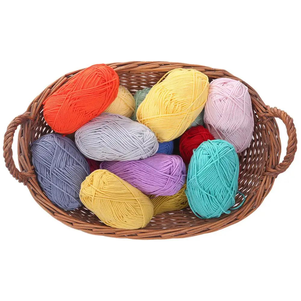 (46-57) пряжа для вязания крючком молочная хлопчатобумажная Детская шерстяная