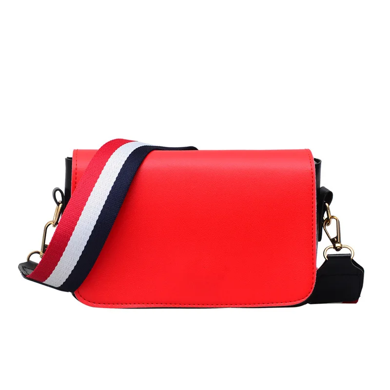 Женская квадратная сумка XZP кожаная с широким плечевым ремнем и двойной молнией в