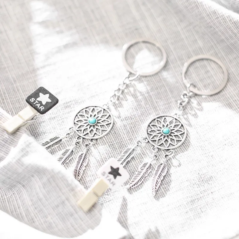 Креативные акриловые металлические брелки Корейская имитация Ловец снов кольцо