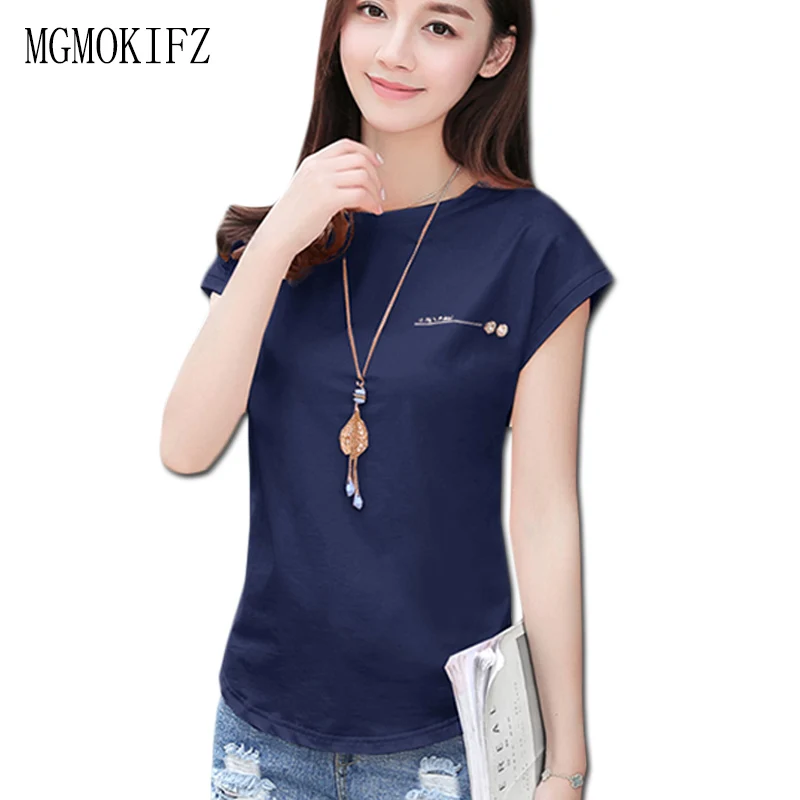 Рубашка из 95% хлопка высокого качества женская блузка летние однотонные синие