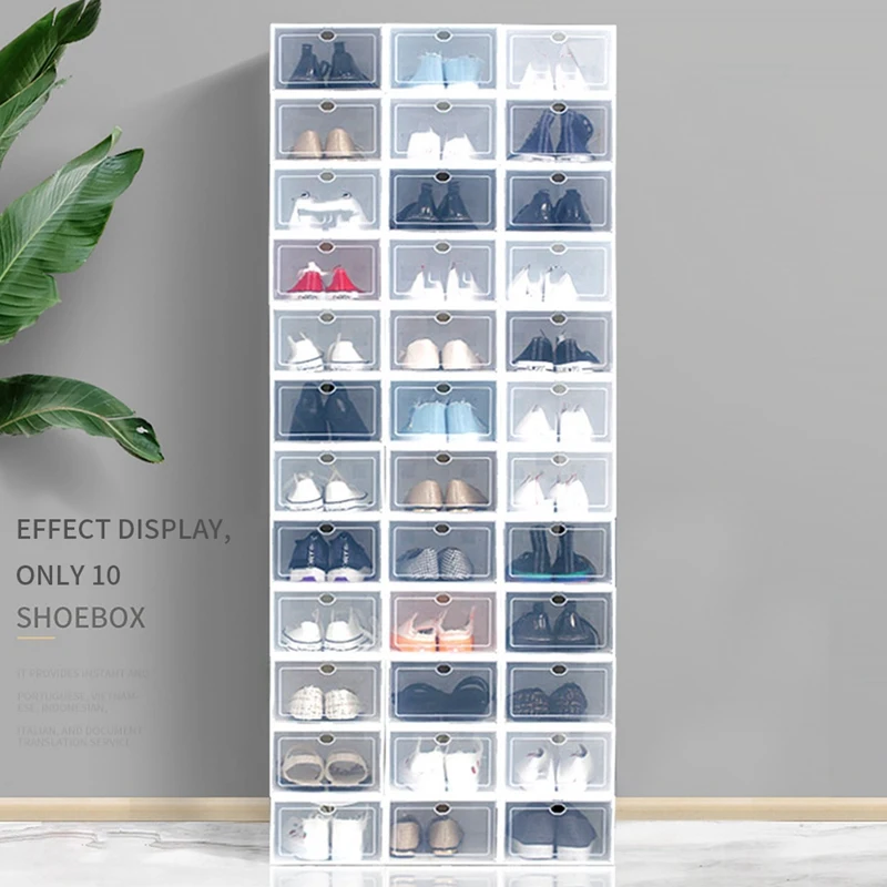 

Shoe Box, Shoe Storage Boxes Clear Plastic Stackable, Shoe Organizer Containers with Lids for Women/Men