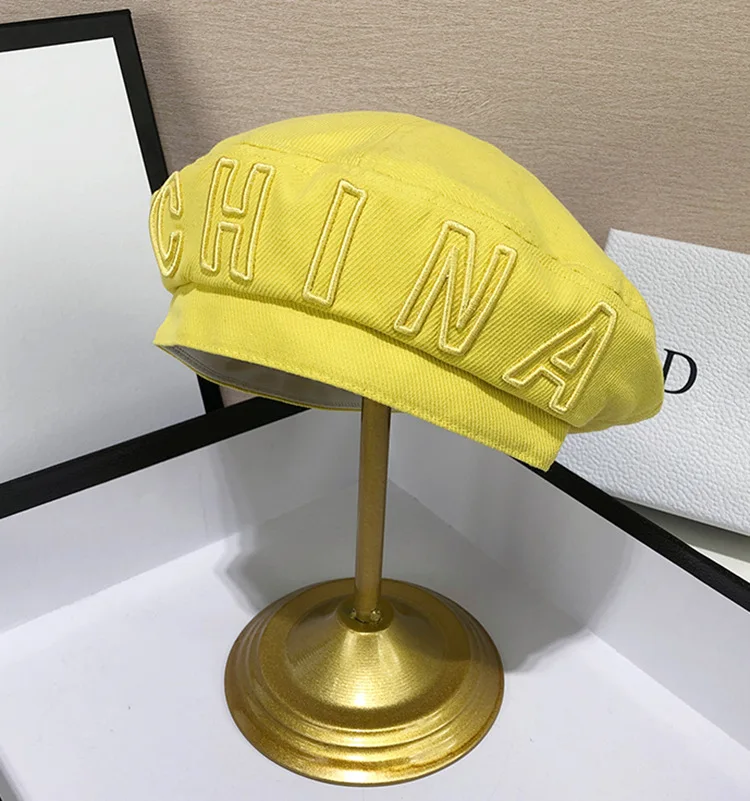 

2020 Модный женский берет ретро с китайской вышивкой, берет, шапки, весна-осень, Брендовая женская шапка художника, шапки