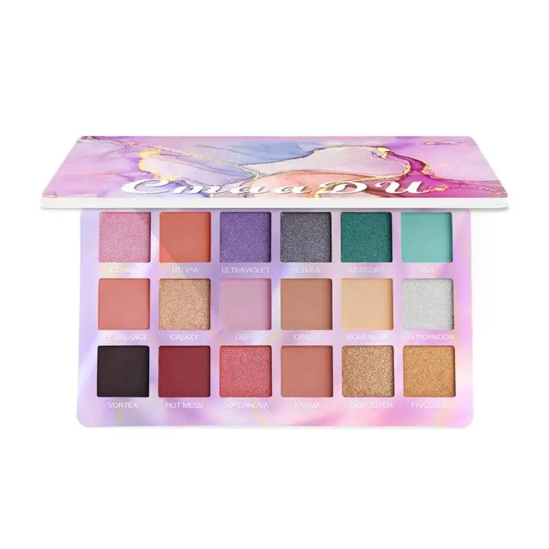 Палитра теней для век 18 цветов мерцающие пигментированные тени стойкие