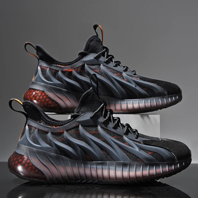

Мужские дышащие кроссовки, спортивная обувь, отражающий дизайн, Нескользящие, демпфирующие, для улицы