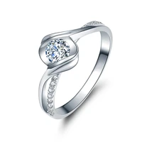 zocai girl gold ring 0 2 ct certified i j si real diamond engagement wedding women girl ring 18k white gold au750 w02534