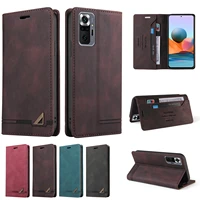 luxury magnetic flip leather case for xiaomi redmi note 10 10s wallet card cover for redmi note 10 pro max silicone case
