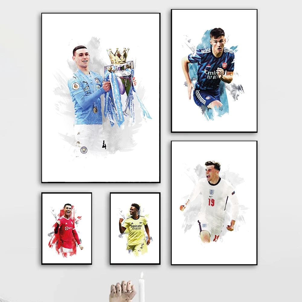 

Wall Art Canvas The Great Football Star Soccer Player Color Posters Painting Sport Picture Prtnt For Living Room Home Decoration