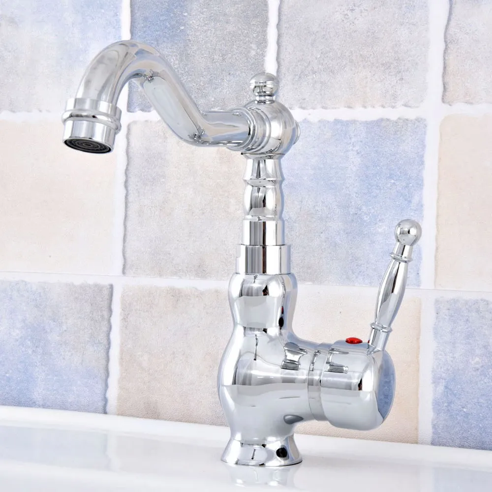 

Polished Chrome Brass Bathroom Faucet Vessel Basin faucet Sink Faucets Mixer Taps Cold Hot Water tap