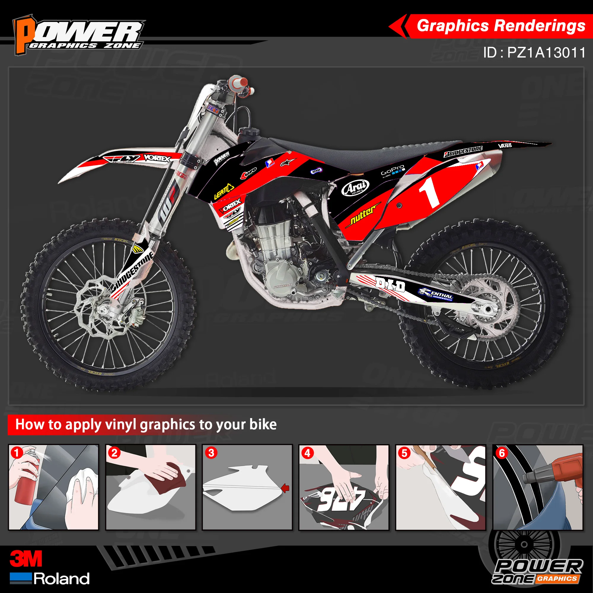 Персонализированные графические фоны PowerZone Team наклейки 3M Набор наклеек для KTM SX SXF