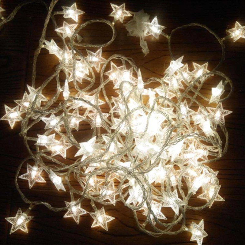Guirnalda de luces Led de hadas para boda, guirnalda de estrellas, cortina de ventana, decoraci&oacute;n interior, iluminaci&oacute;n para fiesta de cumplea&ntilde;os, 1,5-5M-2