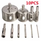 Набор сверл для алмазного отверстия, набор из 10 насадок 3-50 мм, для плитки, стекла, керамики, стекла, фарфора, гальванического покрытия