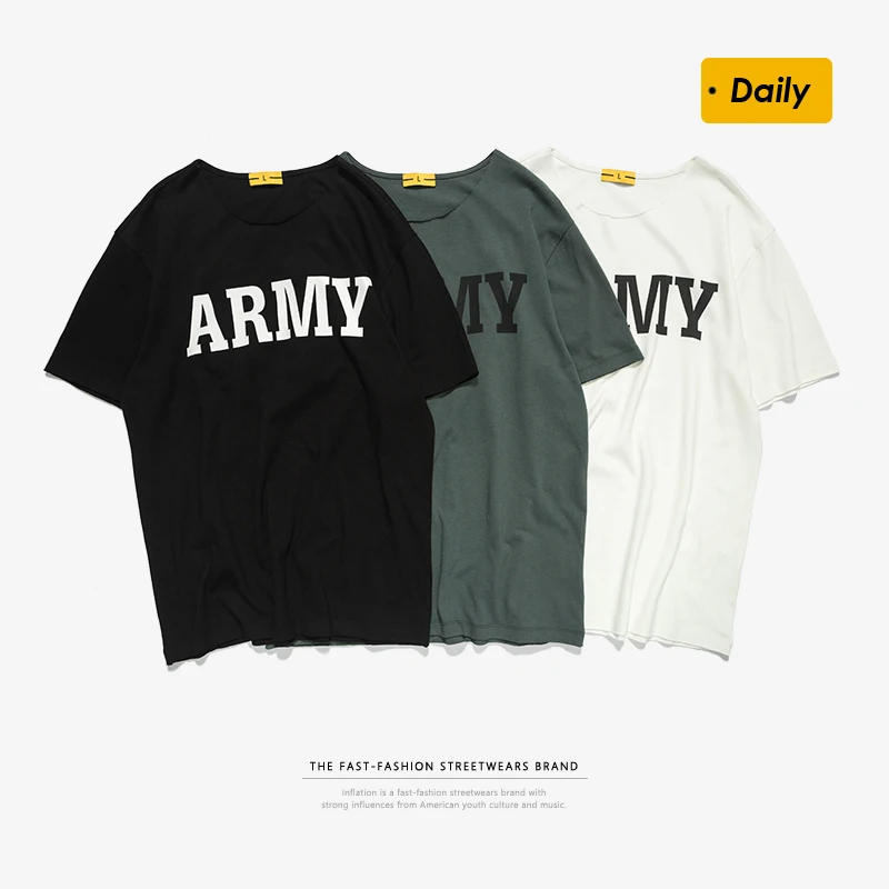 INFLATION Streetwear Mens T shirts Fashion 2020 Trending Funny Short Sleeve Summer Men 100% Cotton | Мужская одежда