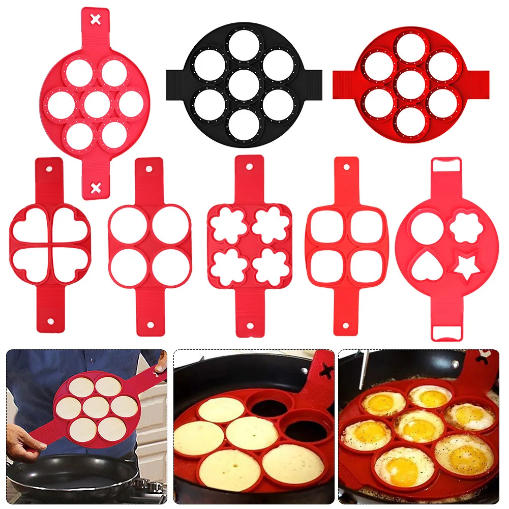 

4/7 Holes Pancake Maker Nonstick Cooking Tool Round Heart Pancake Maker Egg Cooker Pan Eggs Mold Kitchen Baking Accessories