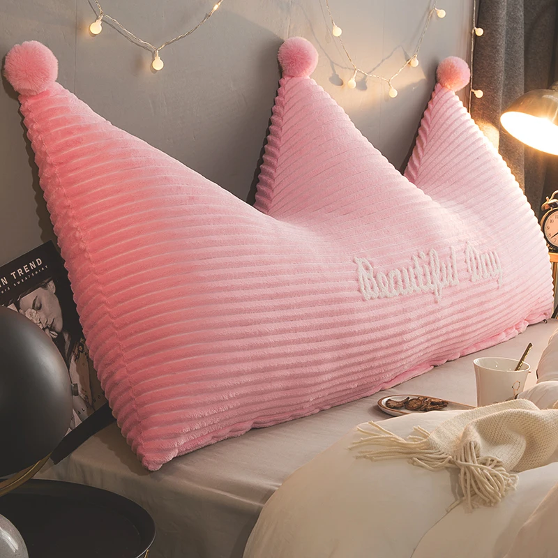 

Princess Prince Soft Crown Pillow Case Kids Adults Bed Pink Cushion Cover Home Decorative Decor Velvet Futon Corner Seat Pouf