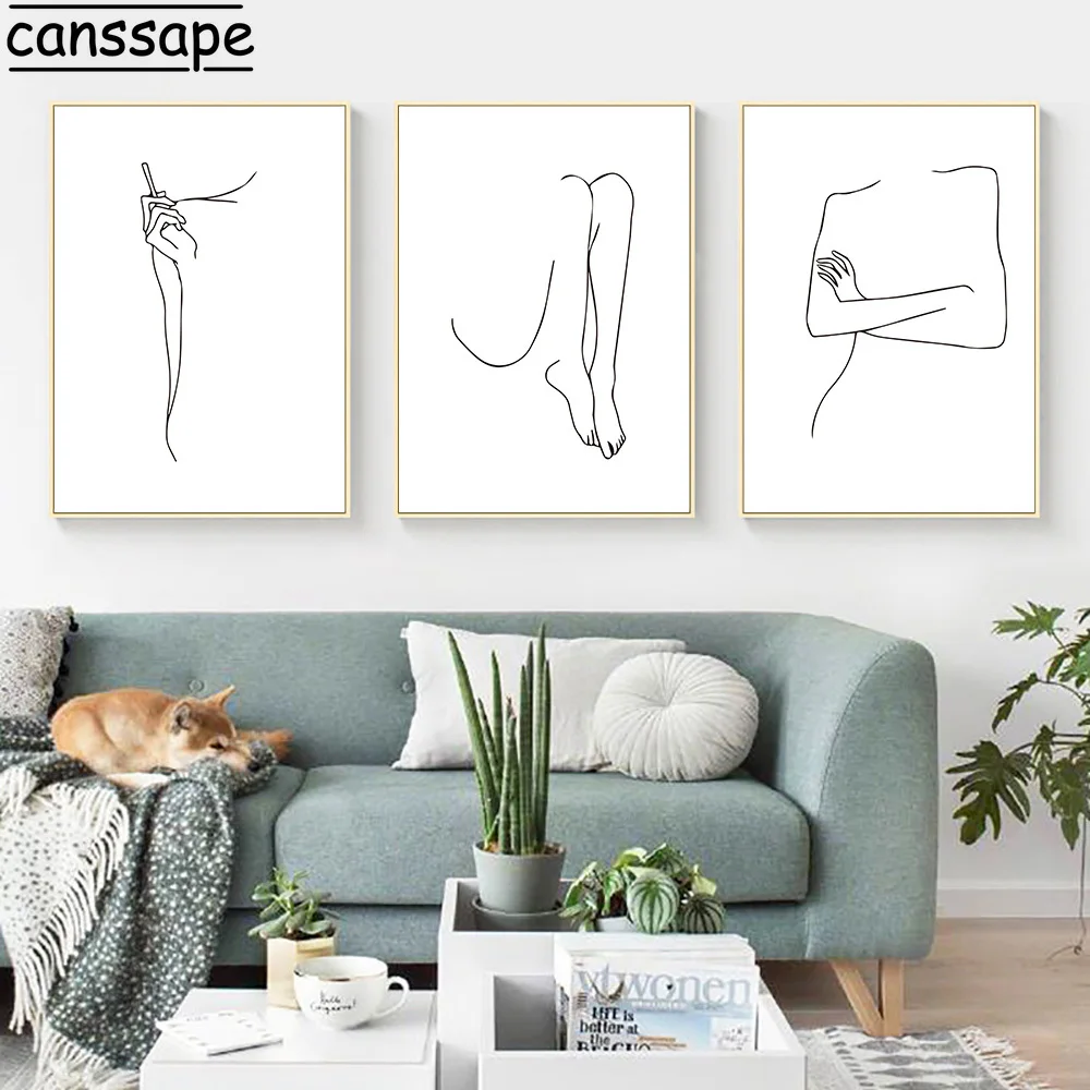 Абстрактная Женская Живопись на холсте рисование настенное искусство