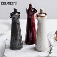 1pc relmhsyu japanese style retro kiln changed ceramic seasoning soy sauce vinegar pot salt pepper jar bottle household kitchen