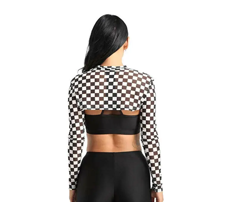 Женские сетчатые топы с длинными рукавами и круглым вырезом футболка блузка