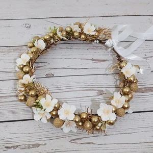 Рождественский цветок корона праздничный головной убор женские аксессуары для волос головной убор новогодний цветочный гирлянда Рождественский цветок головной убор