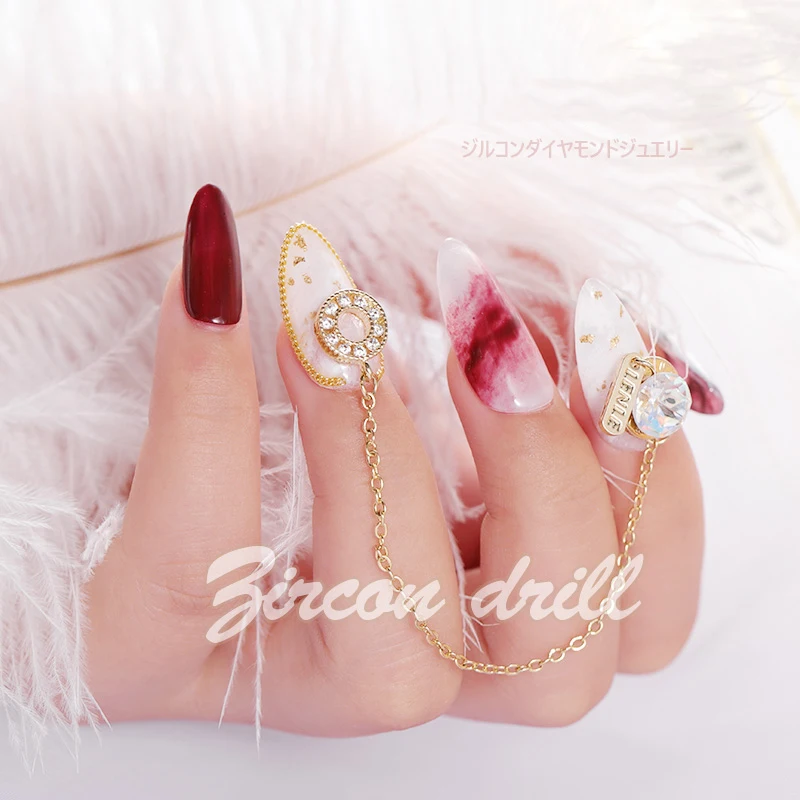 3D металлические циркониевые украшения для ногтей роскошные хрустальные стразы