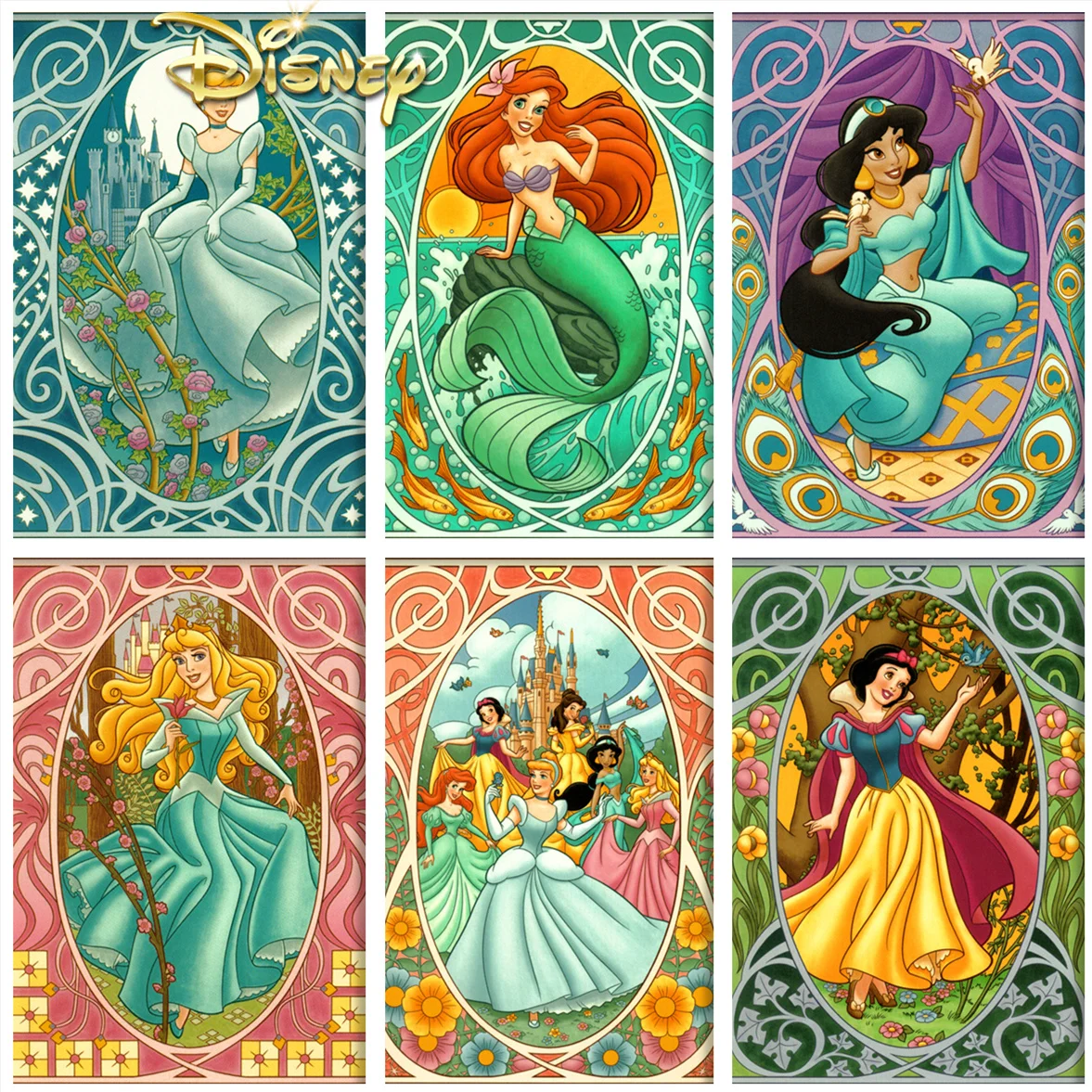 

5d Diy Diamond Painting Disney Princesses Mermaid Snow White Full Diamond Square Diamond Embroidery Handmade Mosaic Home Decor