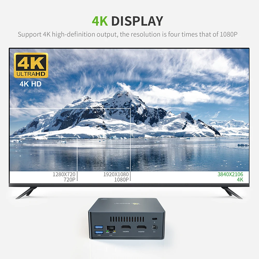 Мини-ПК Beelink GK35 Windows 10 Intel Gemini Lake J3455 8 ГБ ОЗУ 2021 Гб SSD 128G 2 4G Wi-Fi BT4.0 4K WIN10 компьютер VS GK3V 5