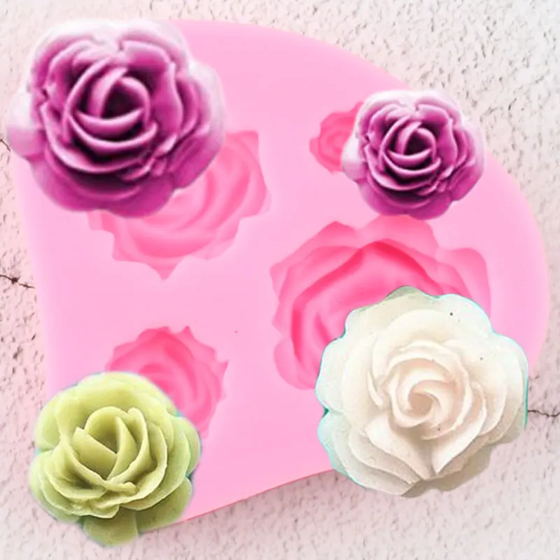 3D розовые силиконовые формы в виде цветка кекс сделай сам инструменты для