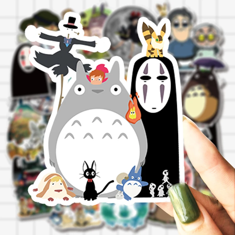VANMAXX 50 PCS Hayao Miyazaki Anime Stickers Waterproof Vinyl Decal for Laptop Helmet Bicycle Luggage Guitar Car Stickers