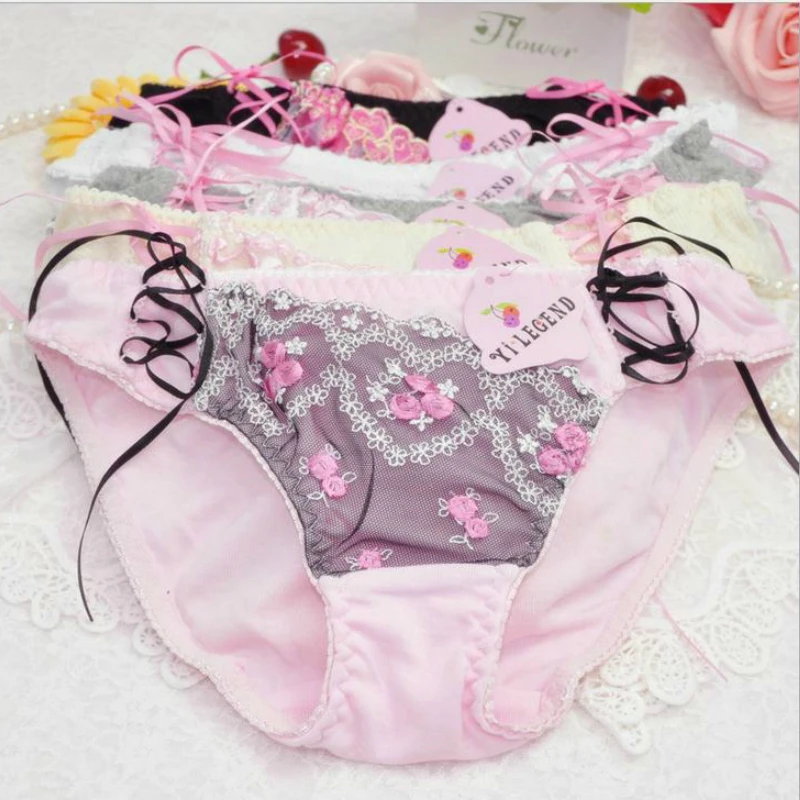 Трусики женские х/б с цветочным бантом размеры 5 цветов|cotton boyshort panties|cotton setcotton white |