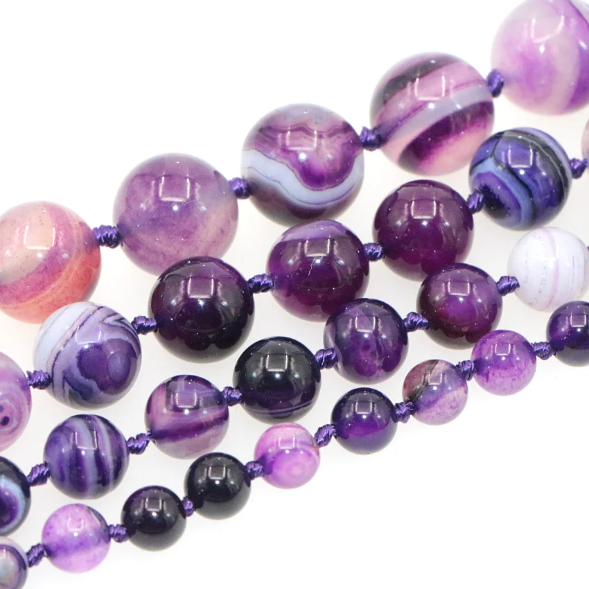 Ожерелье женское с круглыми бусинами из фиолетового Агата 6 12 мм|new design|necklace of