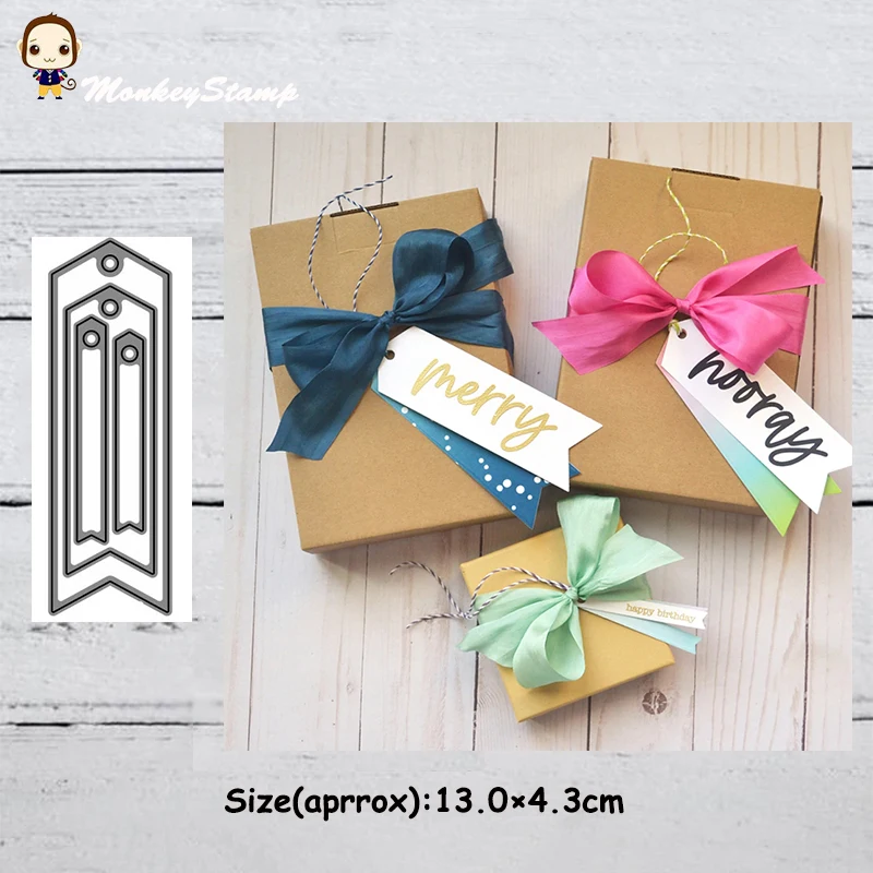 Обезьянка 4 шт./компл. трафареты для штампов с металлическими этикетками сделай