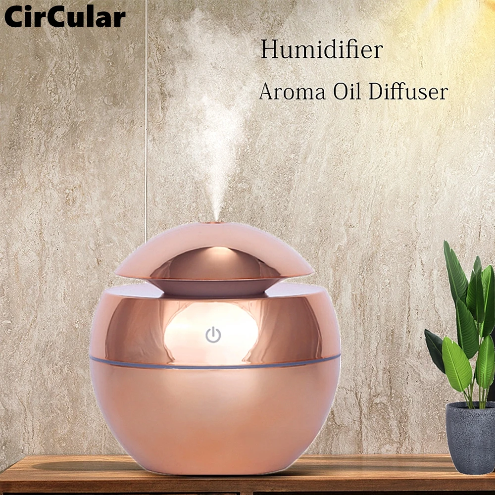 

130ml USB Aroma Oil Diffuser Wood Electric Humidifier Ultrasonic Air Humidifier Mini Aromatherapy LEDlight Mist Maker for Home