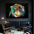 Акварельное мышление обезьяна настенное Искусство Холст принт абстрактное животное плакат картина домашний Декор украшение для гостиной картина