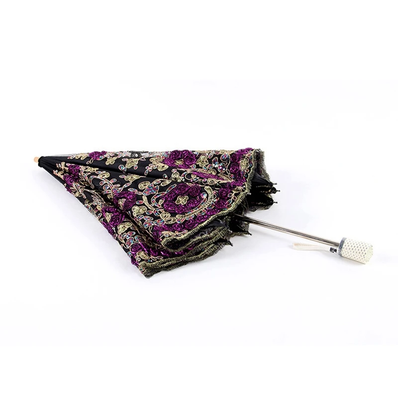 Акция! Кружевной двухуровневый складной зонтик UV Защитный 2 для свадебной